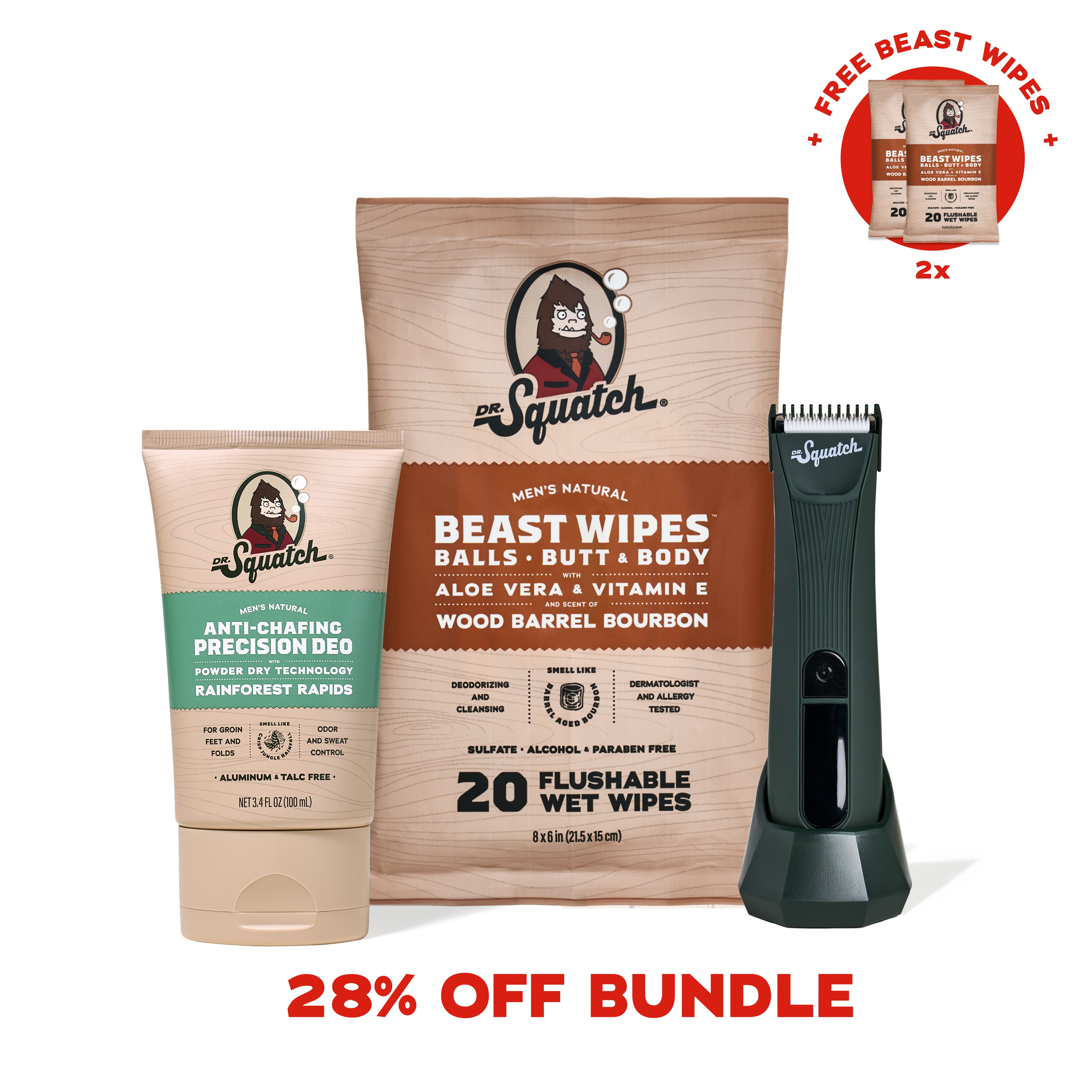 Dr. Squatch Moisturizing Ultimate Ball Care Bundle & Free Beast Wipes